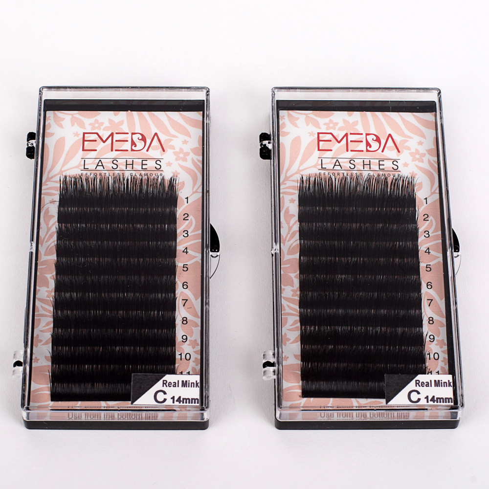 Real mink individual lashes extension JH94 Emeda eyelash